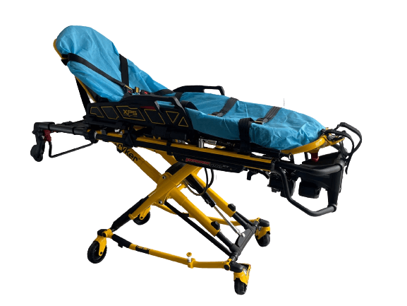 An Emergency Stretcher With Blue Padding