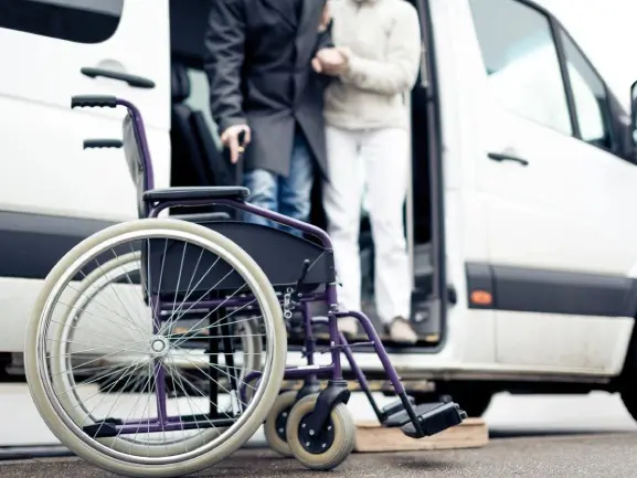 An Emergency Van With a Wheelchair